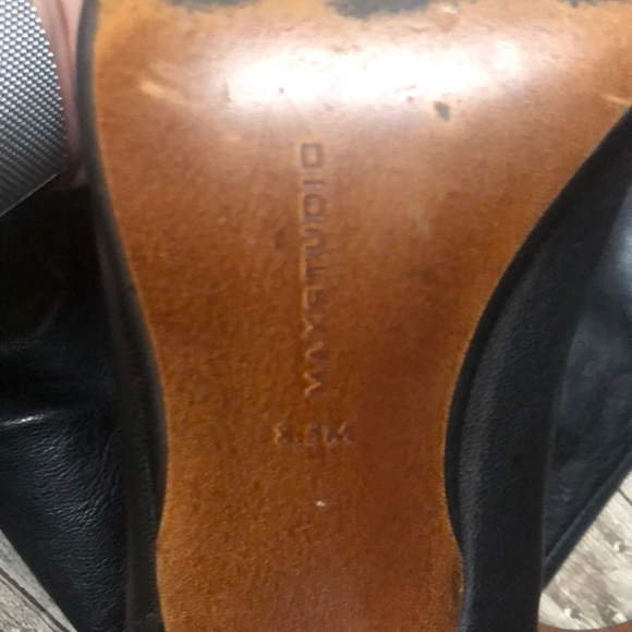 Max Studio Maureen Tall Black leather heeled boots - Picture 9 of 16